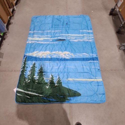 BELOW ZERO 2-IN-1 WEARABLE HOODED OUTDOOR BLANKET - 54" X 76" - GREEN/BLUE (MODEL: 1896292) image 2