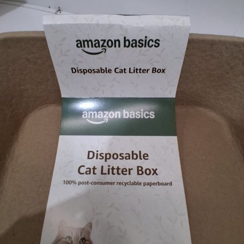 6PK AMAZON BASICS DISPOSABLE CAT LITTER BOX - LARGE - 14.4" X 18.1" X 3.9" - (MODEL: B0DRM2GFC7) image 2