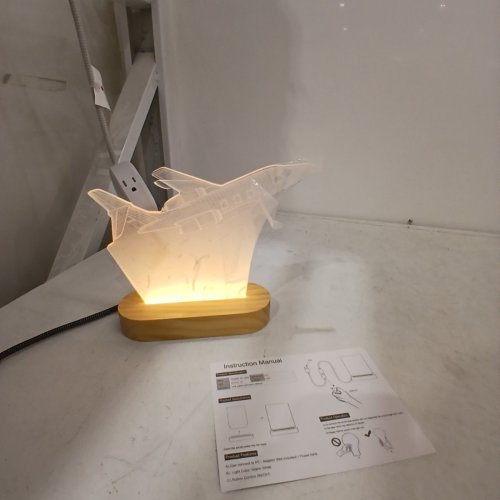 3D ILLUSION AIRPLANE LED NIGHT LIGHT - CLEAR / NATURAL image 2