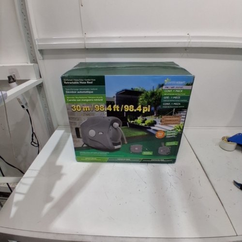 SUNNEDAY RETRACTABLE GARDEN HOSE REEL WITH HOSE - 100FT - GREY (MODEL: 2127221) image 4