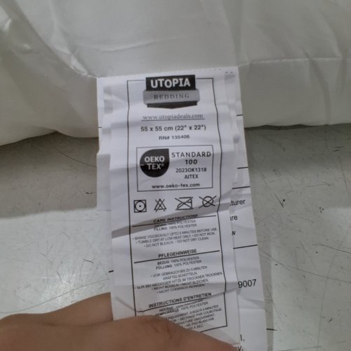 2PK UTOPIA BEDDING SUPER-SOFT THROW PILLOW INSERTS - 22" X 22" - WHITE image 3