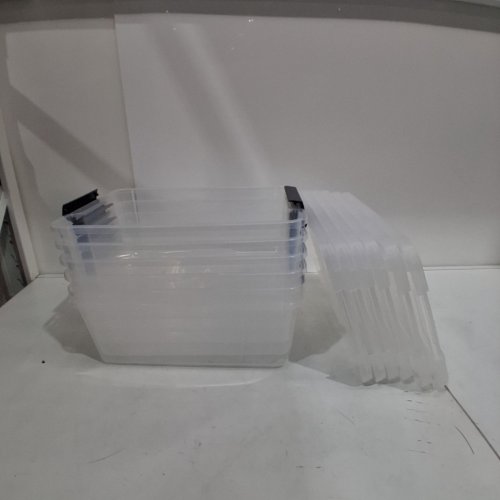 5PK ACCENT CLEAR STORAGE BIN CONTAINERS - 12.2 LITRES EACH - CLEAR (MODEL: 1922960) image 2