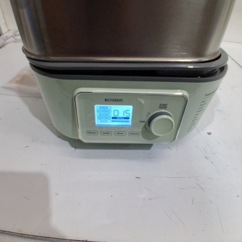 BUYDEEM STAINLESS STEEL ELECTRIC FOOD STEAMER - 7QT 1500W - GREEN (MODEL: G67US) image 2