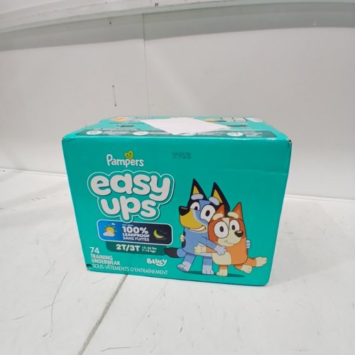 74PK PAMPERS EASY UPS DISPOSABLE TRAINING UNDERWEAR - 2T/3T - BLUEY image 2