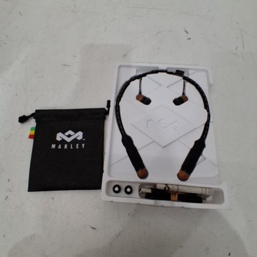 MARLEY SMILE JAMAICA BLUETOOTH NECKBAND HEADPHONES - BLACK (MODEL:EM-JE083-SB) image 2