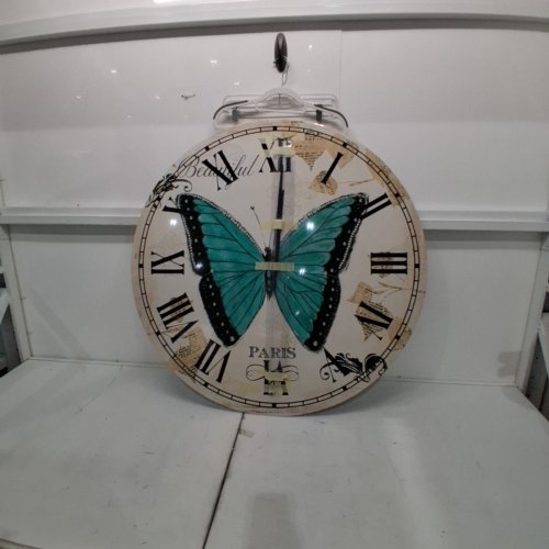 DESIGNART DECORATIVE FARMHOUSE LARGE WALL CLOCK - 36" - BEIGE/BLUE image 3