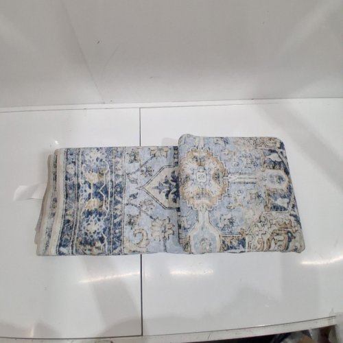 KUETH MODERN NON-SLIP MACHINE WASHABLE RETRO AREA RUG - 5FT X 7FT - BLUE / WHITE / BIEGE (MODEL: CAR1005-BLUE-5X7-WAR-R) image 4