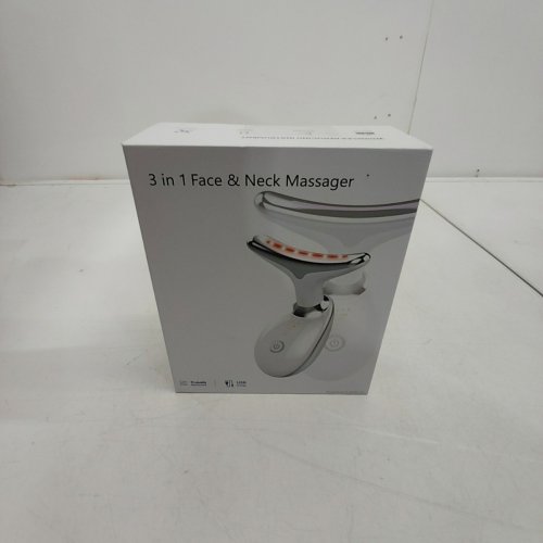 GILUKIYU FACE AND NECK MASSAGER WITH 3 COLOUR MODES FOR THERMAL, VIBRATION, AND MONOCURRENT - 2.5W - WHITE (MODEL: ES-1081) image 4