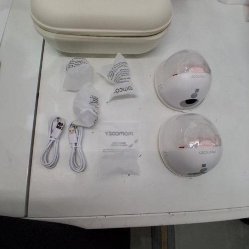 2PK MOMCOZY M5 HANDS FREE WEARABLE BREAST PUMPS W/ 3 MODES AND 9 LEVELS - 24MM - GREY/WHITE image 2
