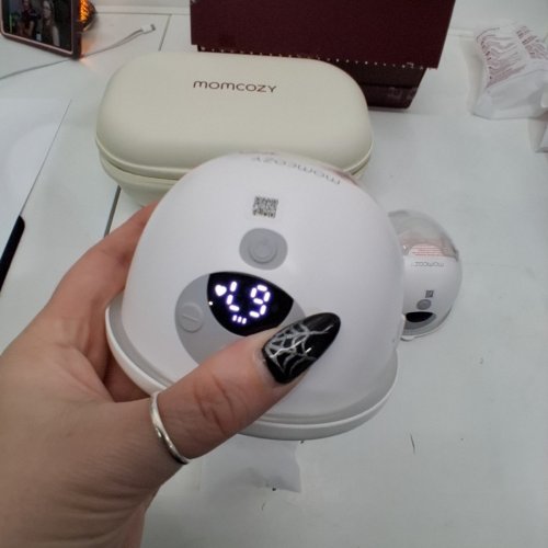 2PK MOMCOZY M5 HANDS FREE WEARABLE BREAST PUMPS W/ 3 MODES AND 9 LEVELS - 24MM - GREY/WHITE image 5