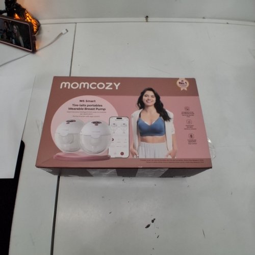 2PK MOMCOZY M5 HANDS FREE WEARABLE BREAST PUMPS W/ 3 MODES AND 9 LEVELS - 24MM - GREY/WHITE image 6