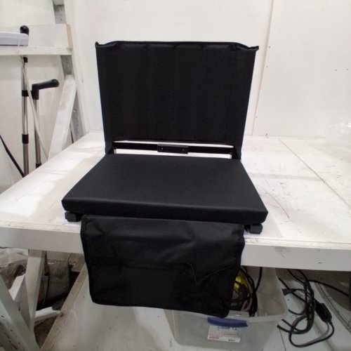 PORTABLE FOLDING FOAM PADDED STADIUM/BLEACHER SEAT WITH STORAGE POUCH - 16" X 13" X 15" - BLACK image 6