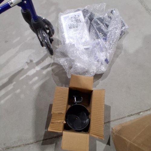MEDLINE ULTRALIGHT TRANSPORT WHEELCHAIR - 300LB MAX - BLUE/BLACK (MODEL: MDS808200F3B) image 3