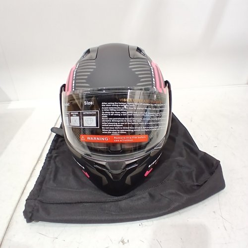 SANQING ADULT MODULAR FLIP-UP FULL FACE MOTORCYCLE HELMET - M (57-58) - BLACK / PINK (MODEL: CH-103) image 3