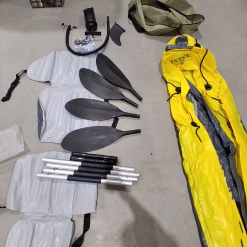 INTEX EXPLORER K2 KAYAK, 2-PERSON INFLATABLE KAYAK SET WITH ALUMINUM OARS - YELLOW (MODEL: 68307EP) image 3