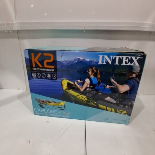 INTEX EXPLORER K2 KAYAK, 2-PERSON INFLATABLE KAYAK SET WITH ALUMINUM OARS - YELLOW (MODEL: 68307EP) image 5