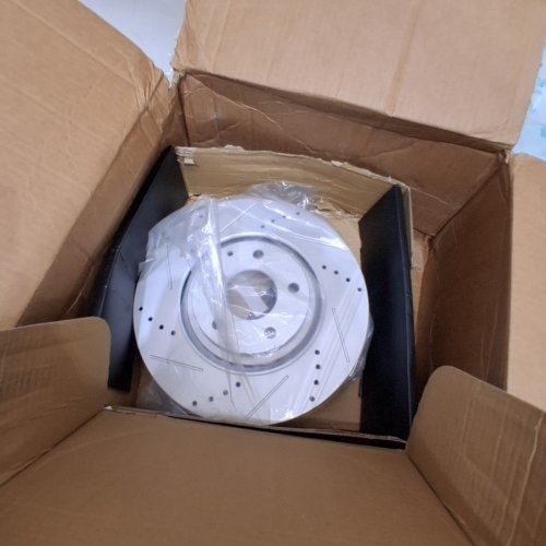 2PC TRQ FRONT BRAKE ROTOR SET COMPATIBLE FOR 2019-2024 MAZDA CX5 - SILVER (ITEM: BRA19865) image 2