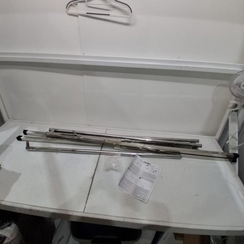 JAUREE FOLDING INDOOR OUTDOOR HEAVY DUTY STAINLESS STEEL LAUNDRY DRYING RACK - 27.6" X 63" X 51.2" - SILVER image 2