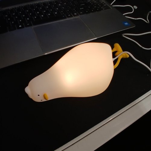 MUID BENSON LIE IN PEACE RECHARGEABLE LED SQUISHY LYING FLAT DUCK SLEEP NIGHT LIGHT/LAMP - WHITE/YELLOW image 2