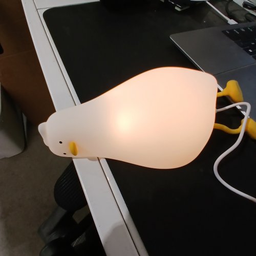 MUID BENSON LIE IN PEACE RECHARGEABLE LED SQUISHY LYING FLAT DUCK SLEEP NIGHT LIGHT/LAMP - WHITE/YELLOW image 3