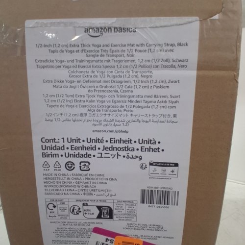 AMAZONBASICS 1/2" EXTRA THICK EXERCISE/YOGA MAT WITH STRAPS - 74" X 24" X 1/2" - BLACK - (MODEL: B01LP0U5X0) image 3