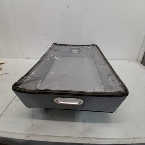 MAINSTAYS ROLLING UNDER BED ZIPPERED STORAGE BIN WITH WHEELS - 5.7L -GREY image 3