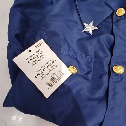 4PC KIDS PARTYHOLICE POLICE OFFICE COSTUME - MEDIUM (8/10) - BLUE/BLACK image 3