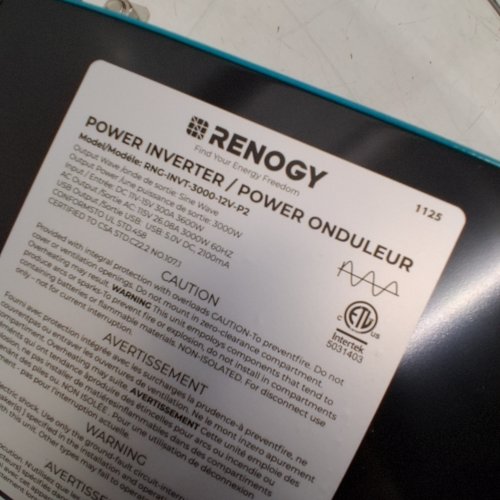 RENOGY 3000W PURE SINE WAVE INVERTER, INPUT DC 11V-16V, AC OUTPUT 230V 50HZ (MODEL:‎ R-INVT-PUH1-301235) image 4