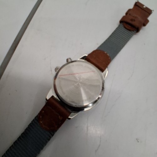 MENS ACCUTIME GLOBLU ANALOG WRISTWATCH - 32 MM- BROWN AND SILVER (MODEL;GBL325L) image 2