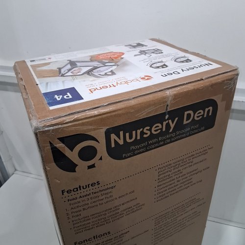 BABY TREND NURSERY DEN WITH ROCKING SNOOZE POD - 42.5" X 29.8" X 28.6" - GREY (MODEL: NURSERY DEN RC05F03D) image 3