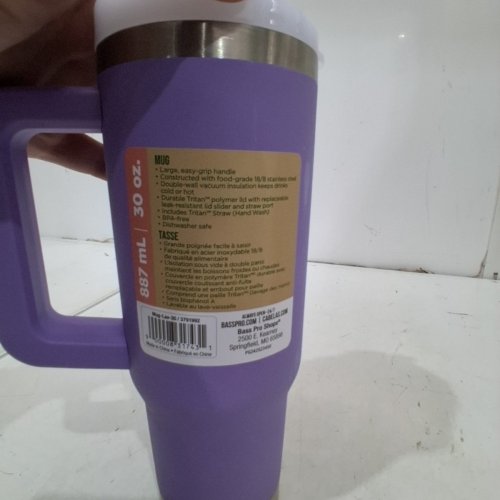 BPS TRAVEL MUG WITH SLIDER LID & STRAW - 30OZ - LAVENDER (MODEL: MUG-LAV-30) image 5
