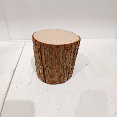 FAUX WOOD TREE STUMP DECOR - 6" - BROWN image 3