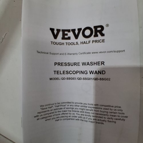 VEVOR TELESCOPING PRESSURE WASHER WAND WITH HARNESS - 18FT - 4000 PSI - SILVER/BLACK image 2