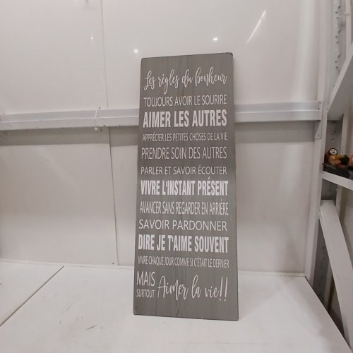 2PC CASADECOR FRENCH TEXT DECORATIVE SIGN - GRAY AND WHITE (ITEM: ME-3036F) image 2