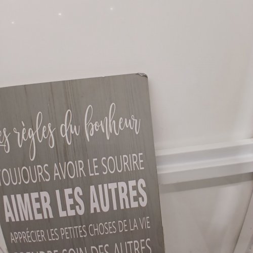 2PC CASADECOR FRENCH TEXT DECORATIVE SIGN - GRAY AND WHITE (ITEM: ME-3036F) image 3