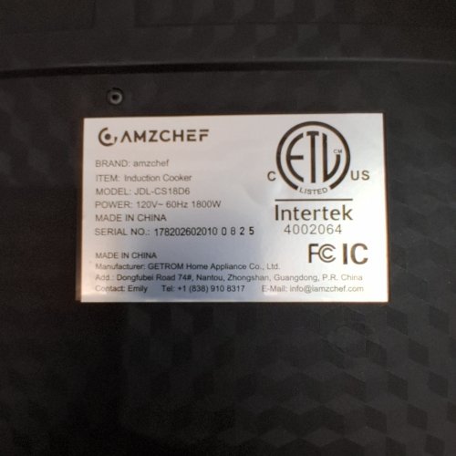 AMZCHEF 2 BURNER PORTABLE INDUCTION COOKTOP WITH 20 TEMPERATURE LEVELS AND 10 HOUR TIMER - 1800W - BLACK (MODEL: JDL-CS18D6) image 5