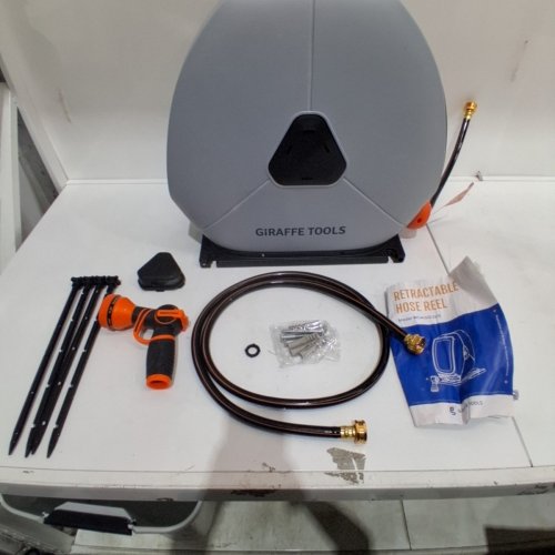 GIRAFFE TOOLS GROUND MOUNT HOSE REEL WITH SWIVEL BASE- 100FT, 1/2" - BLACK/GREY - (MODEL: WGA10012US) image 3