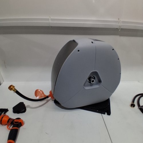 GIRAFFE TOOLS GROUND MOUNT HOSE REEL WITH SWIVEL BASE- 100FT, 1/2" - BLACK/GREY - (MODEL: WGA10012US) image 5