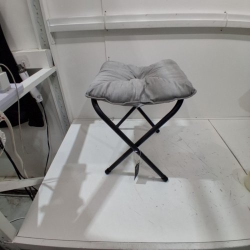 SUNLN FOLDABLE FOOT STOOL - 14" X 14" X 15" - GREY MICROSUEDE (MODEL: AC5894) image 3