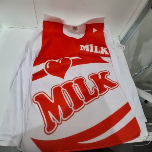 ADULT LOL BY FUN WORLD MILK HALLOWEEN COSTUME - OSFM - RED/WHITE image 2