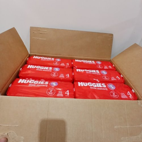 6 (25PK) HUGGIES LITTLE MOVERS DIAPERS - SIZE 4 - WHITE (TOTAL 150) image 2