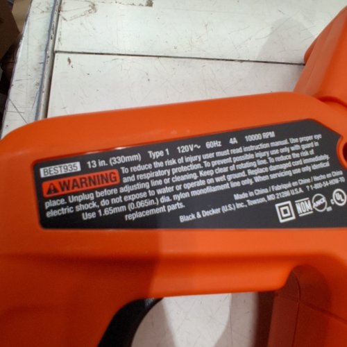 BLACK+DECKER STRING TRIMMER AND EDGER - 4AMP - 13" PATH - ORANGE (MODEL: BEST935) image 6