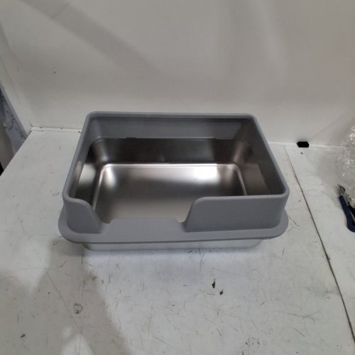 PAPETTLY STAINLESS STEEL HIGH-SIDED CAT LITTER BOX - 20" X 14" - 17.5L - STAINLESS STEEL - (MODEL: XAGC-PAMP01) image 3