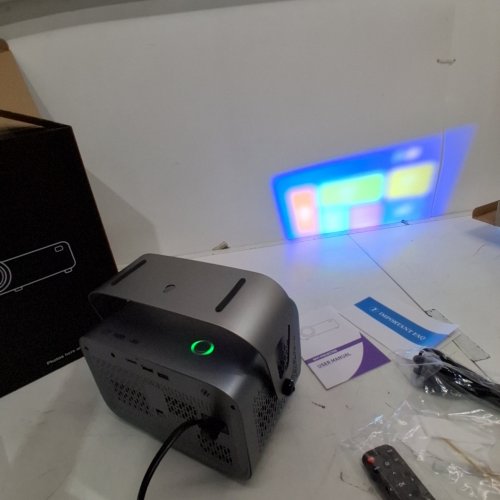 DR.J PROFESSIONAL 1080P FHD PROJECTOR WITH WIFI AND BLUETOOTH - 4K INPUT SUPPORT - GREY/GREEN (MODEL: AK-38) image 3