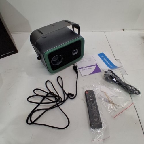 DR.J PROFESSIONAL 1080P FHD PROJECTOR WITH WIFI AND BLUETOOTH - 4K INPUT SUPPORT - GREY/GREEN (MODEL: AK-38) image 4