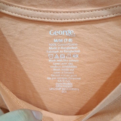 GEORGE SHORT SLEEVE FLORAL T-SHIRT - Medium (7-8) - PEACH (STYLE: GRS61023GZ) image 3