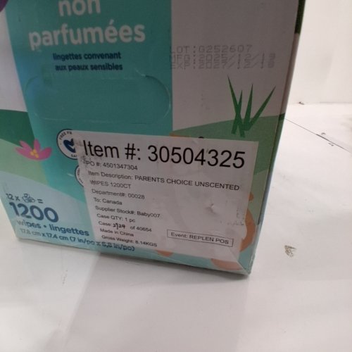 10PK PARENT'S CHOICE UNSCENTED FRAGRANCE-FREE BABY WIPES - 1000 WIPES TOTAL image 2