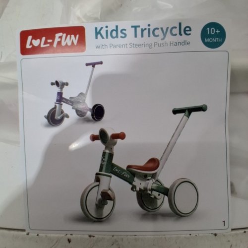 LOL-FUN 5 IN 1 TODDLER TRICYCLE BALANCE BIKE WITH PARENT STEERING PUSH HANDLE - MINT image 3