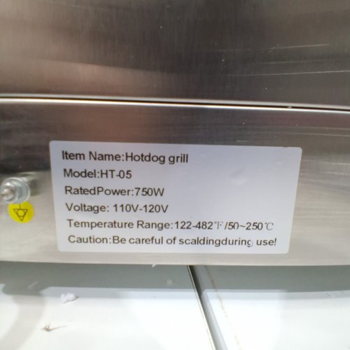 GARVEE HOTDOG GRILL WITH 5 ROLLERS - 750W 110-120 V - STAINLESS STEEL/BLACK (MODEL: HT-05) image 4