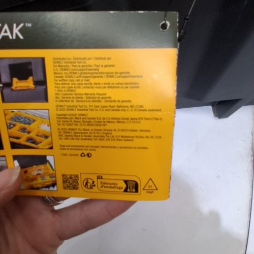 DEWALT TSTAK VI STACKABLE DEEP TOOL BOX - 17" - BLACK/YELLOW (MODEL: DWST17806) image 2